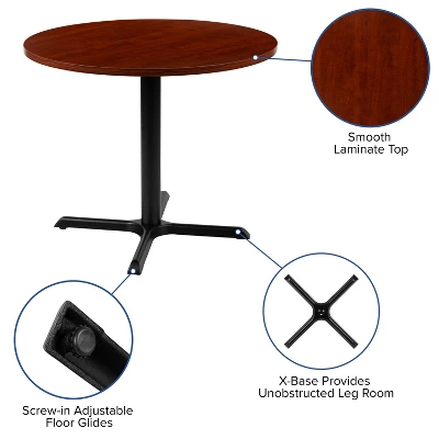 Flash Furniture 36" Round Multi-Purpose Conference Table In Cherry 2 Flash Furniture 36" Round Multi-Purpose Conference Table In Cherry - Image 2
