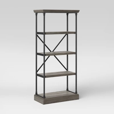 65" Conway Cast Iron Bookshelf Gray - Threshold™ 2 65" Conway Cast Iron Bookshelf Gray - Threshold™ - Image 2