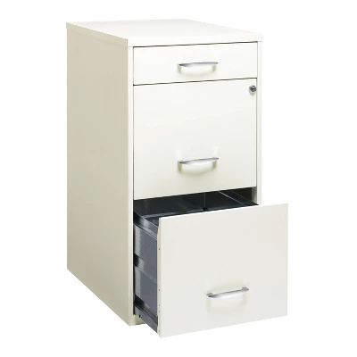 Space Solutions 3 Drawer Letter Width Vertical File Cabinet With Pencil Drawer Pearl White 4 Space Solutions 3 Drawer Letter Width Vertical File Cabinet With Pencil Drawer Pearl White - Image 4
