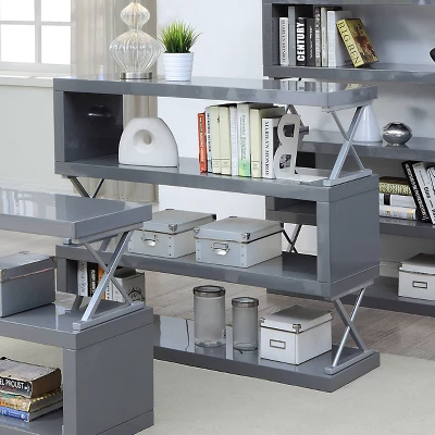 41.38" Duvall 4-Tier Open Bookcase Gray - MiBasics 1 41.38" Duvall 4-Tier Open Bookcase Gray - MiBasics