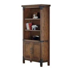 72" Addison Bookcase With Lower Doors Auburn - Martin Furniture