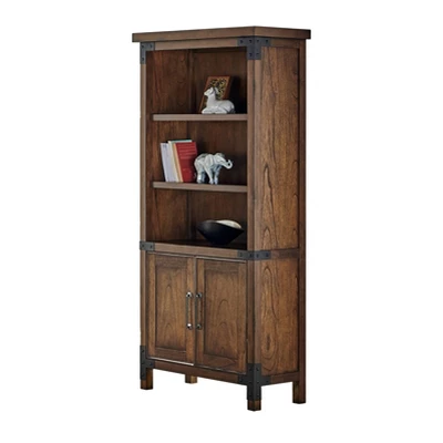 72" Addison Bookcase With Lower Doors Auburn - Martin Furniture 1 72" Addison Bookcase With Lower Doors Auburn - Martin Furniture
