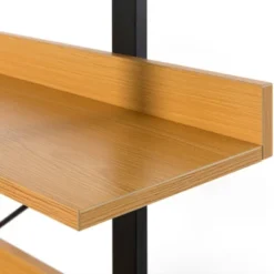 Fabulaxe Industrial 5 Shelf Wood And Metal Etagere Rustic Bookcase Free Standing Bookshelf -WorkHaven Sales Shop GUEST 3c5a458c 107e 4ce6 9743 13c903531d50