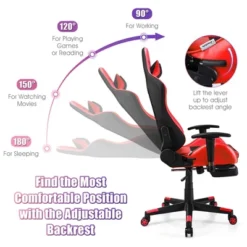 Costway Gaming Chair Massage Reclining Racing Office Computer Chair With Footrest Red 14 Costway Gaming Chair Massage Reclining Racing Office Computer Chair With Footrest Red -WorkHaven Sales Shop GUEST 3c7bb896 8578 4273 823d 034ac04c8045
