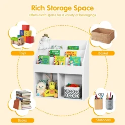 Costway Kids Wooden Bookshelf Bookcase Children Toy Storage Cabinet Organizer -WorkHaven Sales Shop GUEST 3dbf3a60 44fd 4d6a a219 267a4d952943