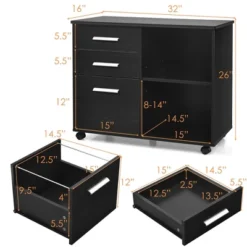 Costway 3-Drawer File Cabinet Mobile Lateral Cabinet Printer Stand EspressoBlack 13 Costway 3-Drawer File Cabinet Mobile Lateral Cabinet Printer Stand EspressoBlack -WorkHaven Sales Shop GUEST 3e1be199 ee48 4b10 a47c a919162049d5