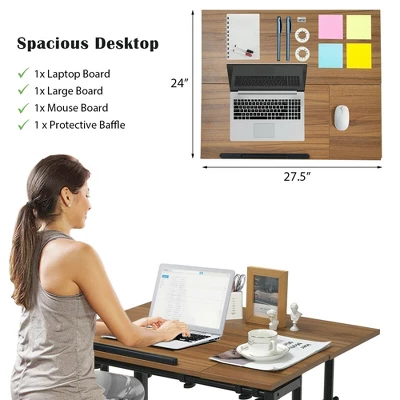 Costway Mobile Stand Up Desk Adjustable Computer Desk Tilting Workstation 8 Costway Mobile Stand Up Desk Adjustable Computer Desk Tilting Workstation - Image 8