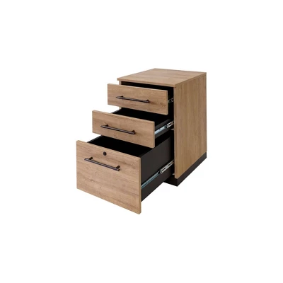 Abbott Contemporary 3 Drawer Wood Laminate File Cabinet Light Brown - Martin Furniture 2 Abbott Contemporary 3 Drawer Wood Laminate File Cabinet Light Brown - Martin Furniture - Image 2