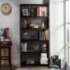 Iman 5-Shelf Wood Bookcase In Dark Gray And Black - Furniture Of America