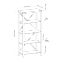 64" Sophie Industrial X Frame Bookshelf - Saracina Home 27 64" Sophie Industrial X Frame Bookshelf - Saracina Home -WorkHaven Sales Shop GUEST 4056ef5b a1ba 4723 8b3f 27d330c71048