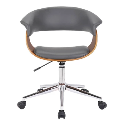Mantua Mid-Century Office Chair Chrome/Gray - Armen Living 1 Mantua Mid-Century Office Chair Chrome/Gray - Armen Living