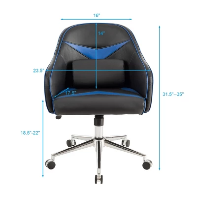 Costway Office Chair Swivel Adjustable Height W/ Massage Lumbar Support Blue 1 Costway Office Chair Swivel Adjustable Height W/ Massage Lumbar Support Blue