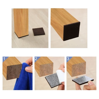 Unique Bargains Square Self-Stick Non-Slip Floor Protector Furniture Felt Pads Dark Brown 40 Pcs 1 Unique Bargains Square Self-Stick Non-Slip Floor Protector Furniture Felt Pads Dark Brown 40 Pcs