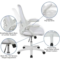 Flash Furniture Porter High Back White Mesh Ergonomic Swivel Office Chair With White Frame And Flip-up Arms 14 Flash Furniture Porter High Back White Mesh Ergonomic Swivel Office Chair With White Frame And Flip-up Arms -WorkHaven Sales Shop GUEST 4150c8fb 9b0a 4415 830d 1fd4b64f2f71