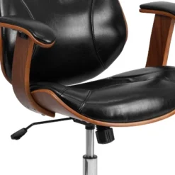 Emma And Oliver Mid-Back Black LeatherSoft Executive Ergonomic Wood Swivel Office Chair - Arms 14 Emma And Oliver Mid-Back Black LeatherSoft Executive Ergonomic Wood Swivel Office Chair - Arms -WorkHaven Sales Shop GUEST 426d4d5b 58cb 4f54 ac8c 73fd568338cc