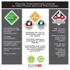 35"x47" Polycarbonate Anti-Slip Chair Mat For Hard Floors And Carpet Tiles Lipped Clear - Floortex 13 35"x47" Polycarbonate Anti-Slip Chair Mat For Hard Floors And Carpet Tiles Lipped Clear - Floortex -WorkHaven Sales Shop GUEST 42cab867 ade0 4b1c bff8 7893e3c824e9