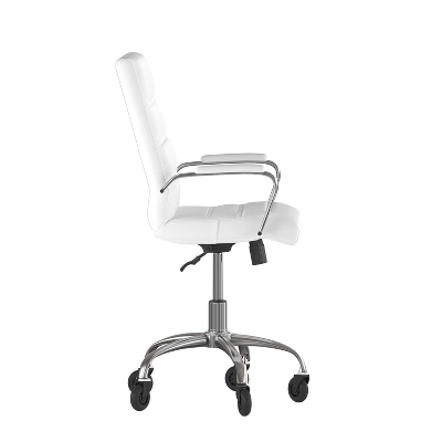 Flash Furniture Camilia Mid-Back Executive Swivel Office Chair With Arms, And Transparent Roller Wheels 6 Flash Furniture Camilia Mid-Back Executive Swivel Office Chair With Arms, And Transparent Roller Wheels - Image 6