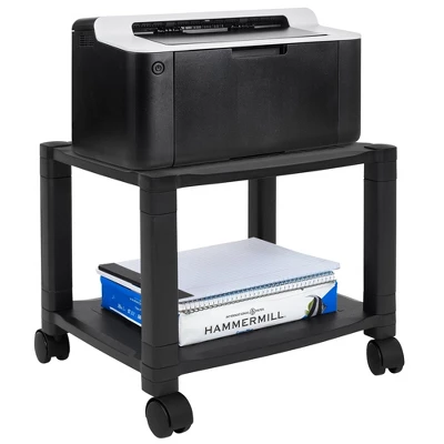 Mount-It! Under Desk Printer Stand With Wheels | Height Adjustable With 4 Swivel Wheels, Cable Management, Low Rolling, Mobile Printer Cart | 2 Tier 1 Mount-It! Under Desk Printer Stand With Wheels | Height Adjustable With 4 Swivel Wheels, Cable Management, Low Rolling, Mobile Printer Cart | 2 Tier