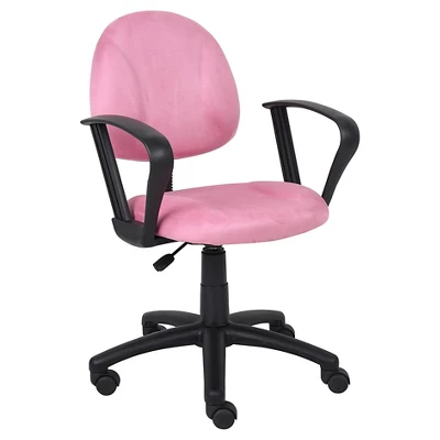 Microfiber Deluxe Posture Chair With Loop Arms - Boss Office Products 4 Microfiber Deluxe Posture Chair With Loop Arms - Boss Office Products - Image 4