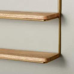 16" Wood & Brass Double Wall Shelf - Hearth & Hand™ With Magnolia 3 16" Wood & Brass Double Wall Shelf - Hearth & Hand™ With Magnolia -WorkHaven Sales Shop GUEST 44cf0c8a ac86 4354 be7a 94317a5e4f94
