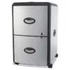 Storex Two-Drawer Mobile Filing Cabinet With Metal Siding 19 X 15 X 23 Silver/Black 61352U01C