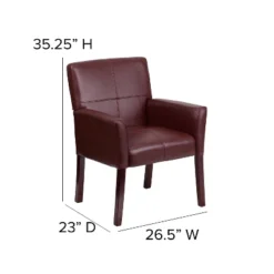 Emma And Oliver Leather Executive Side Reception Chair With Mahogany Legs -WorkHaven Sales Shop GUEST 458218e6 bbdc 4bd9 8408 4a6195903521