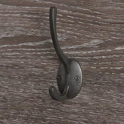 Afton 4 Hook Metal Frame Wall Shelf Woodgrain - RiverRidge Home 4 Afton 4 Hook Metal Frame Wall Shelf Woodgrain - RiverRidge Home - Image 4