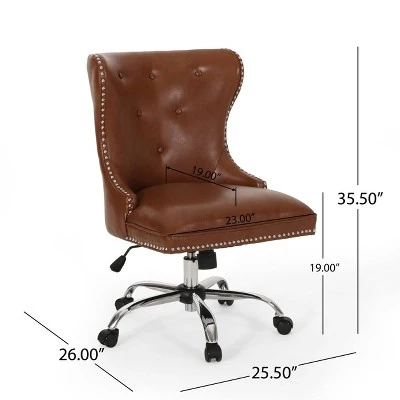 Bedell Contemporary Tufted Swivel Office Chair - Christopher Knight Home 7 Bedell Contemporary Tufted Swivel Office Chair - Christopher Knight Home - Image 7