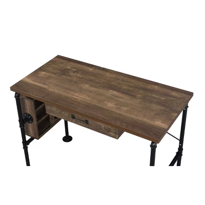 Endang Writing Desk Weathered Oak/Black - Acme Furniture 3 Endang Writing Desk Weathered Oak/Black - Acme Furniture - Image 3