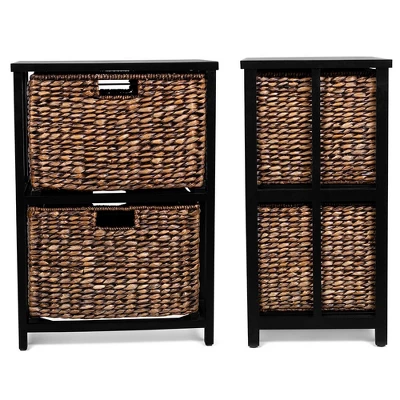 BirdRock Home 2 Tiered Hanging File Cubby With Wood Top - Brown Wash 4 BirdRock Home 2 Tiered Hanging File Cubby With Wood Top - Brown Wash - Image 4