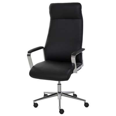 Vinsetto High Back Executive Office Chair Faux Leather Swivel Computer Desk Chair With Padded Arm, Adjustable Height, Wheels Black 3 Vinsetto High Back Executive Office Chair Faux Leather Swivel Computer Desk Chair With Padded Arm, Adjustable Height, Wheels Black - Image 3