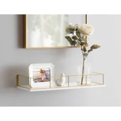 24" X 8" Benbrook Decorative Wall Shelf White - Kate & Laurel All Things Decor -WorkHaven Sales Shop GUEST 4658982c e2b5 4b58 8756 18803436d1ab