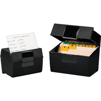 Oxford Plastic Index Card File 500 Capacity 8 5/8w X 6 3/8d Black 01581 2 Oxford Plastic Index Card File 500 Capacity 8 5/8w X 6 3/8d Black 01581 - Image 2