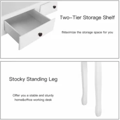 Costway Home Office Computer Desk Writing Desk With 4 Drawer White -WorkHaven Sales Shop GUEST 47a79015 4bc6 4df9 ac1d 8a7a72851b87