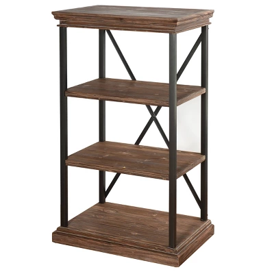 43.8" Archer Ridge Four Tier Bookshelf Brown/Black - Stylecraft 2 43.8" Archer Ridge Four Tier Bookshelf Brown/Black - Stylecraft - Image 2
