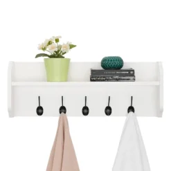 25" X 9" Entryway Floating Utility Wall Shelf With Hooks White - Danya B. 22 25" X 9" Entryway Floating Utility Wall Shelf With Hooks White - Danya B. -WorkHaven Sales Shop GUEST 48b61a82 4f64 4266 b80b 96489833dc2b