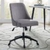 Kinsley Swivel Upholstered Desk Chair Gray - Steve Silver Co.
