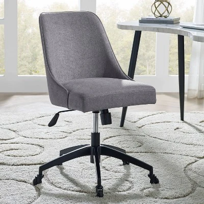 Kinsley Swivel Upholstered Desk Chair Gray - Steve Silver Co. 1 Kinsley Swivel Upholstered Desk Chair Gray - Steve Silver Co.