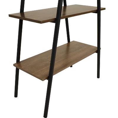 Sunnydaze Decor Sunnydaze 4-Shelf Industrial-Style Ladder Bookshelf - MDP With Powder-Coated Steel Frame - Brown 5 Sunnydaze Decor Sunnydaze 4-Shelf Industrial-Style Ladder Bookshelf - MDP With Powder-Coated Steel Frame - Brown - Image 5