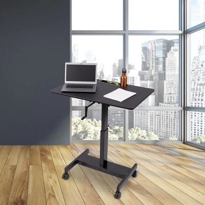 Stand Up Desk Store Crank Adjustable Height Single Column Rolling Mobile Standing Desk 1 Stand Up Desk Store Crank Adjustable Height Single Column Rolling Mobile Standing Desk