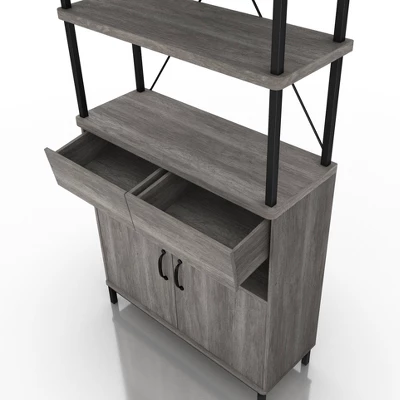 73.6" Skamania Rustic Bookcase Vintage Gray Oak - MiBasics 7 73.6" Skamania Rustic Bookcase Vintage Gray Oak - MiBasics - Image 7