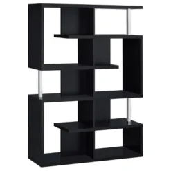 Hoover 5 Shelf Zig Zag Bookcase With Chrome Details - Coaster -WorkHaven Sales Shop GUEST 4c04fda0 48c2 4e02 9d6f 5111d7b0e186