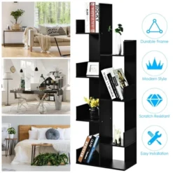 Costway 8-Tier Bookshelf Bookcase W/8 Open Compartments Space-Saving Storage Rack White/Black 18 Costway 8-Tier Bookshelf Bookcase W/8 Open Compartments Space-Saving Storage Rack White/Black -WorkHaven Sales Shop GUEST 4c745d23 8112 47c4 838d fe5684d81076