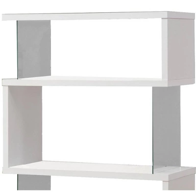 Coaster Home Furniture Asymmetrical Snaking Home Living Room Bookshelf, White 2 Coaster Home Furniture Asymmetrical Snaking Home Living Room Bookshelf, White - Image 2