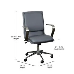 Flash Furniture James Mid-Back Designer Executive Upholstered Office Chair With Brushed Metal Base And Arms 22 Flash Furniture James Mid-Back Designer Executive Upholstered Office Chair With Brushed Metal Base And Arms -WorkHaven Sales Shop GUEST 4ca9e908 d065 4c11 b624 c4bfa2e090bd