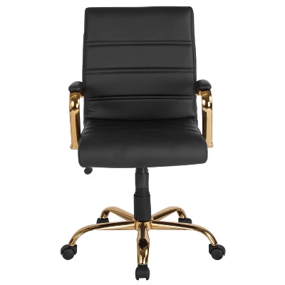 Flash Furniture Mid-Back Executive Swivel Office Chair With Metal Frame And Arms 8 Flash Furniture Mid-Back Executive Swivel Office Chair With Metal Frame And Arms - Image 8