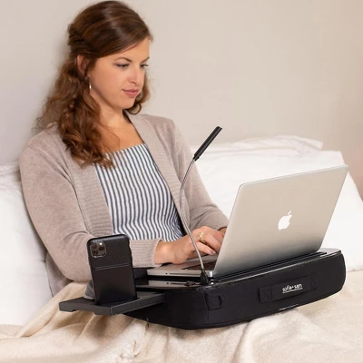 Sofia + Sam Multi Tasking Memory Foam Lap Desk With USB Light And Mouse Pad - Black 1 Sofia + Sam Multi Tasking Memory Foam Lap Desk With USB Light And Mouse Pad - Black