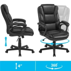 Yaheetech PU Leather Height Adjustable Office Chair With High Back,Black -WorkHaven Sales Shop GUEST 4dcbbe2a 7bb2 4d4b a38f 1f452e72b9aa