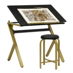 2pc Stellar Drawing Table With 36" Adjustable Top With Stool Set Black/Gold - Studio Designs 28 2pc Stellar Drawing Table With 36" Adjustable Top With Stool Set Black/Gold - Studio Designs -WorkHaven Sales Shop GUEST 4dcfbf27 2896 4c45 a815 140c91b7d844