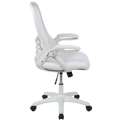 Flash Furniture Porter High Back White Mesh Ergonomic Swivel Office Chair With White Frame And Flip-up Arms 11 Flash Furniture Porter High Back White Mesh Ergonomic Swivel Office Chair With White Frame And Flip-up Arms - Image 11